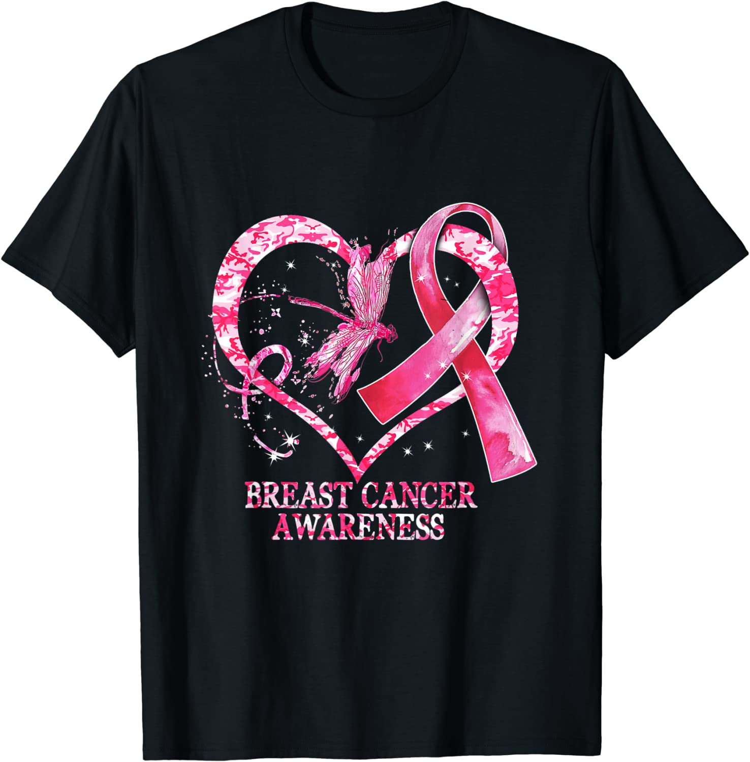 In October We Wear Pink Breast Cancer Awareness Dragonfly Shirt