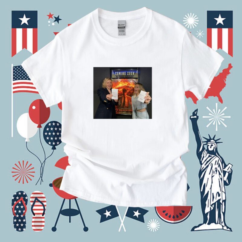 Greta Gerwig And Margot Robbie Seated For Oppenheimer Shirt