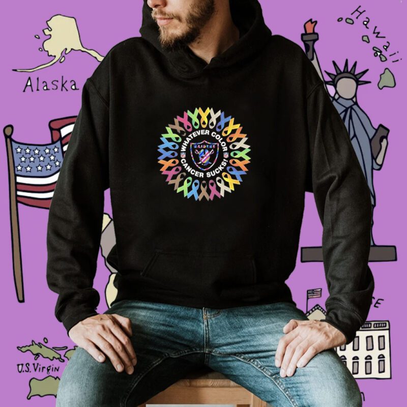 Las Vegas Raiders Whatever Color Cancer Sucks Nfl 2023 Shirt