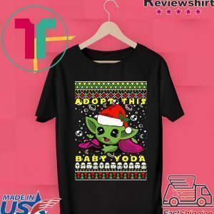Adopt This Baby Yoda Santa Hat Ugly Christmas Shirt
