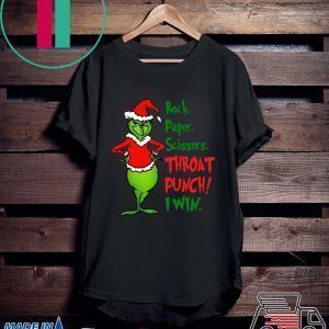 Grinch rock paper scissors throat punch I win 2020 Shirt
