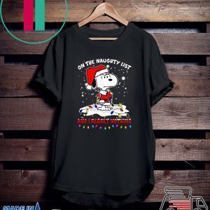 Snoopy on the naughty list and i regret nothing christmas shirt