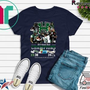 2019 Hawaii Bowl Champions Players Signatures Tee Shirts