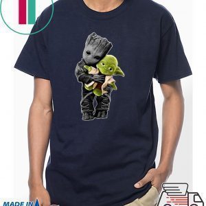 Baby Groot hugging Baby Yoda Tee Shirt