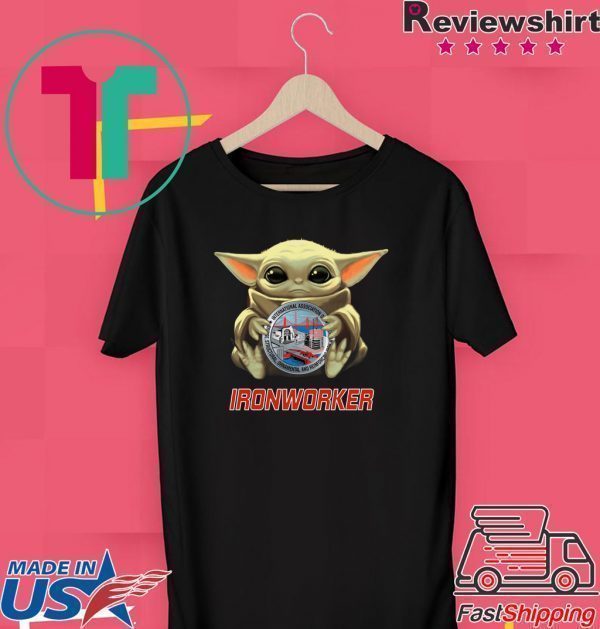 Baby Yoda And Ironworker Logo Tee Shirt