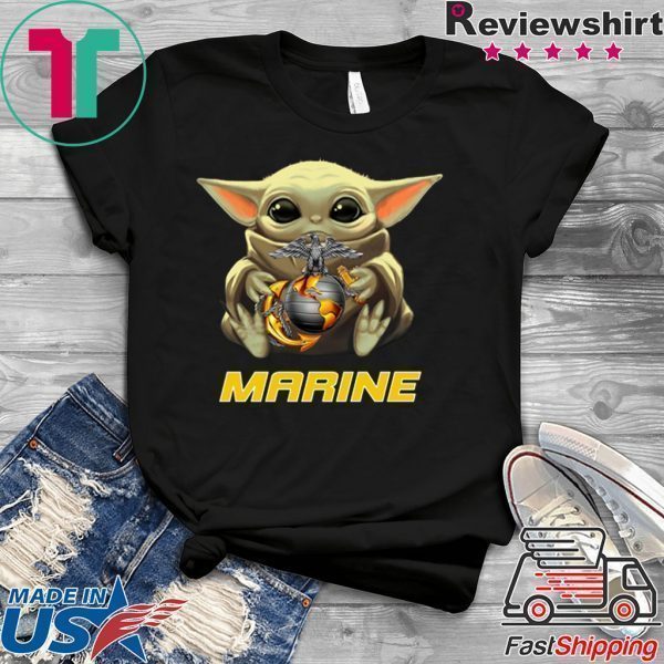 Baby Yoda And Marine Tee Shirt