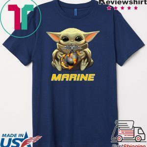 Baby Yoda And Marine Tee Shirt