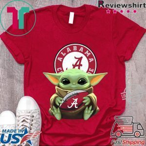 Baby Yoda Hug Alabama Logo Tee Shirts