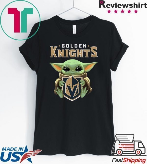 Baby Yoda Hug Golden Knights Tee Shirt