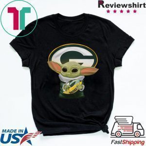 Baby Yoda Hug Green Bay Packer Tee Shirts