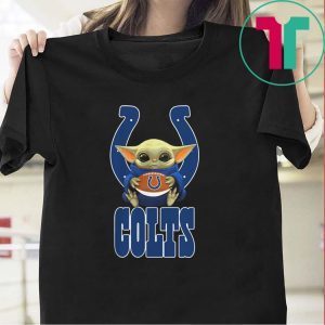 Baby Yoda Hug Indianapolis Colts Ball Logo Tee Shirt