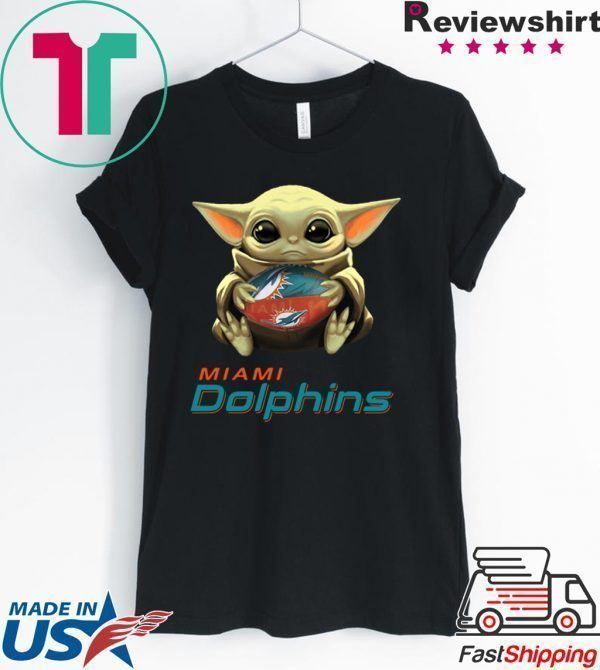 Baby Yoda Hug Miami Dolphins Tee Shirts
