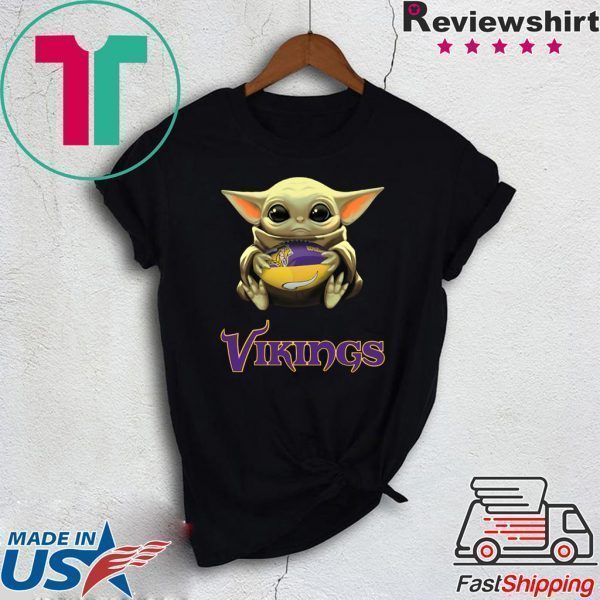 Baby Yoda Hug Minnesota Vikings Tee Shirts
