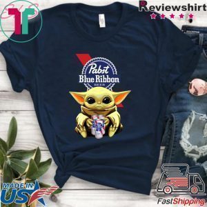 Baby Yoda Hug Pabst Blue Ribbon Beer Tee Shirt