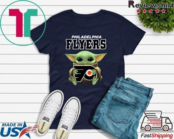 Baby Yoda Hug Philadelphia Flyers Tee Shirt