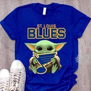 Baby Yoda Hug St. Louis Blues Logo Shirt