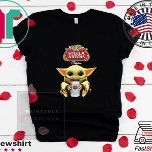 Baby Yoda Hug Stella Artois Beer Star Wars Tee Shirt