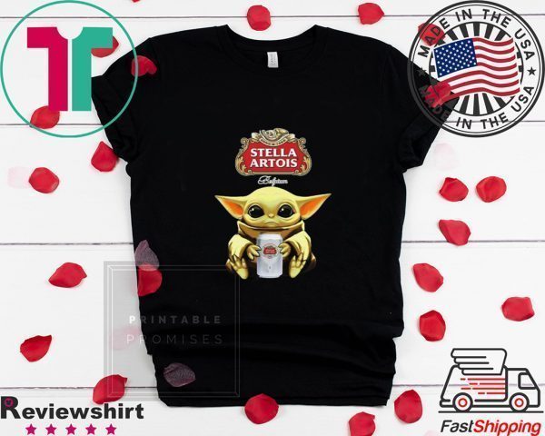 Baby Yoda Hug Stella Artois Beer Star Wars Tee Shirt