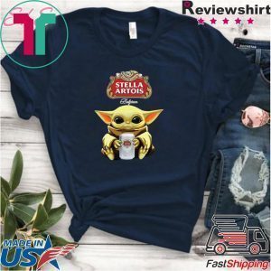 Baby Yoda Hug Stella Artois Beer Star Wars Tee Shirt