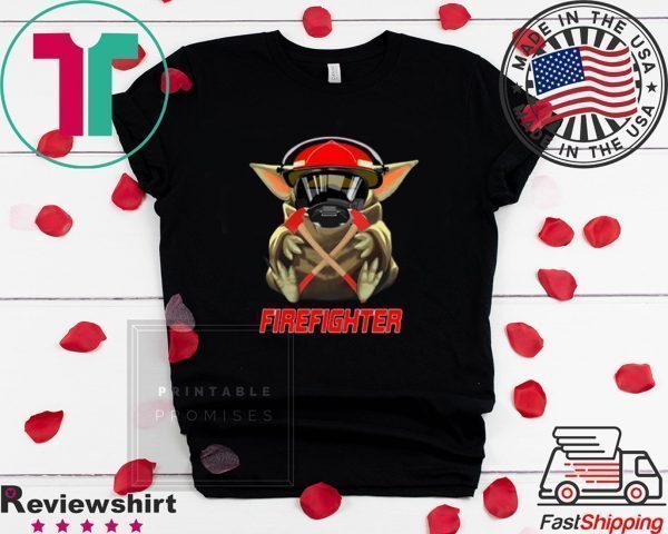 Baby Yoda Mashup Firefighter Star Wars Tee Shirt