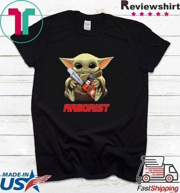 Baby Yoda hug Arborist Star Wars Tee Shirts