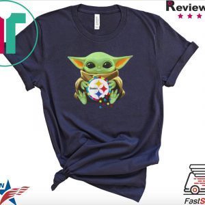 Baby Yoda hug Autism Pittsburgh Steelers Tee Shirt