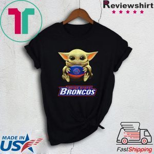 Baby Yoda hug Boise State Broncos Tee Shirt