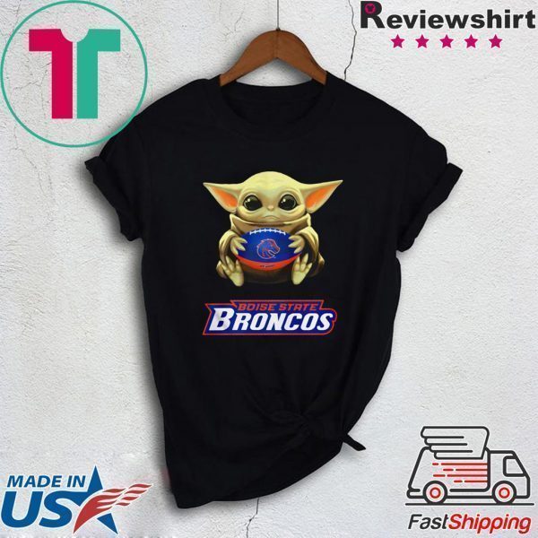 Baby Yoda hug Boise State Broncos Tee Shirt