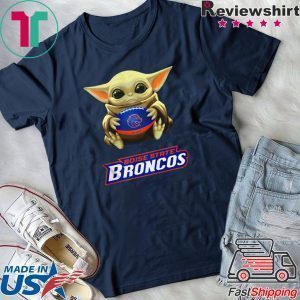 Baby Yoda hug Boise State Broncos Tee Shirt