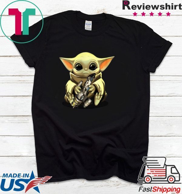 Baby Yoda hug Combat Aircrafts Star Wars Tee Shirts