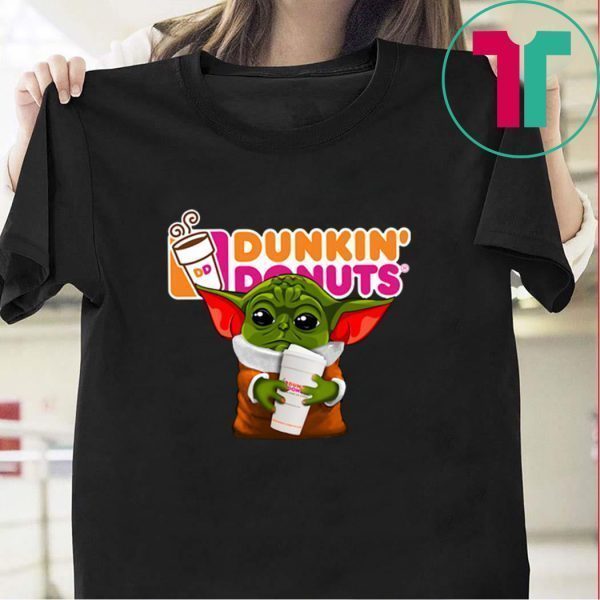 Baby Yoda hug Dunkin’ Donuts Tee Shirt