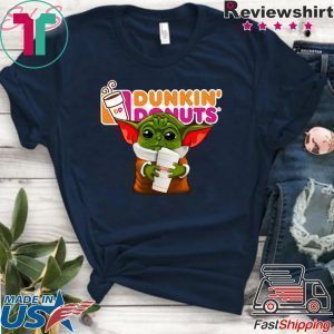 Baby Yoda hug Dunkin’ Donuts Tee Shirt