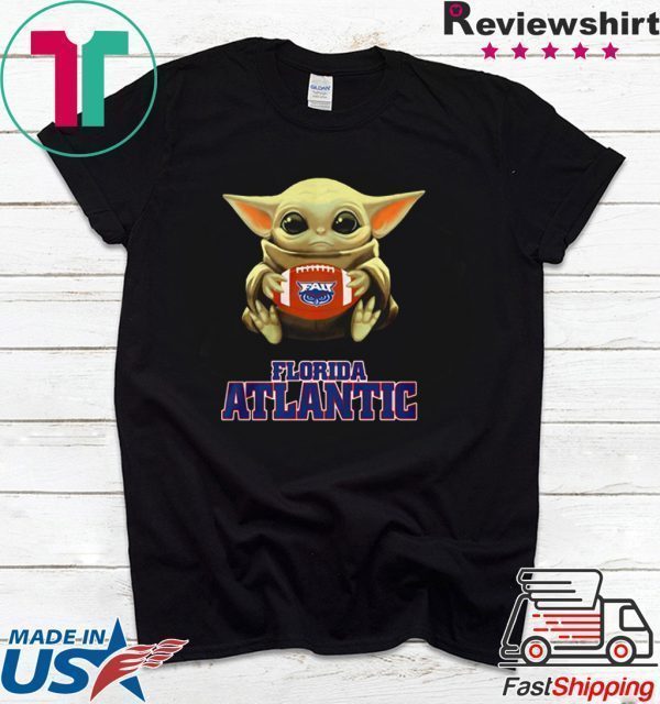 Baby Yoda hug Florida Atlantic Tee Shirt