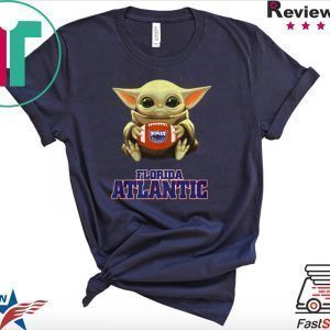Baby Yoda hug Florida Atlantic Tee Shirt