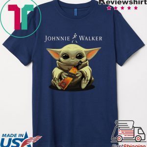 Baby Yoda hug Johnnie Walker Whiskey Tee Shirt