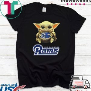 Baby Yoda hug Los Angeles Rams Tee Shirt