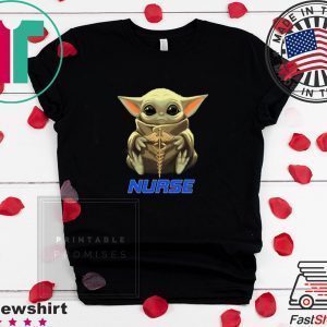 Baby Yoda hug Nurse symbol Medical Star Wars Mandalorian Tee Shirt