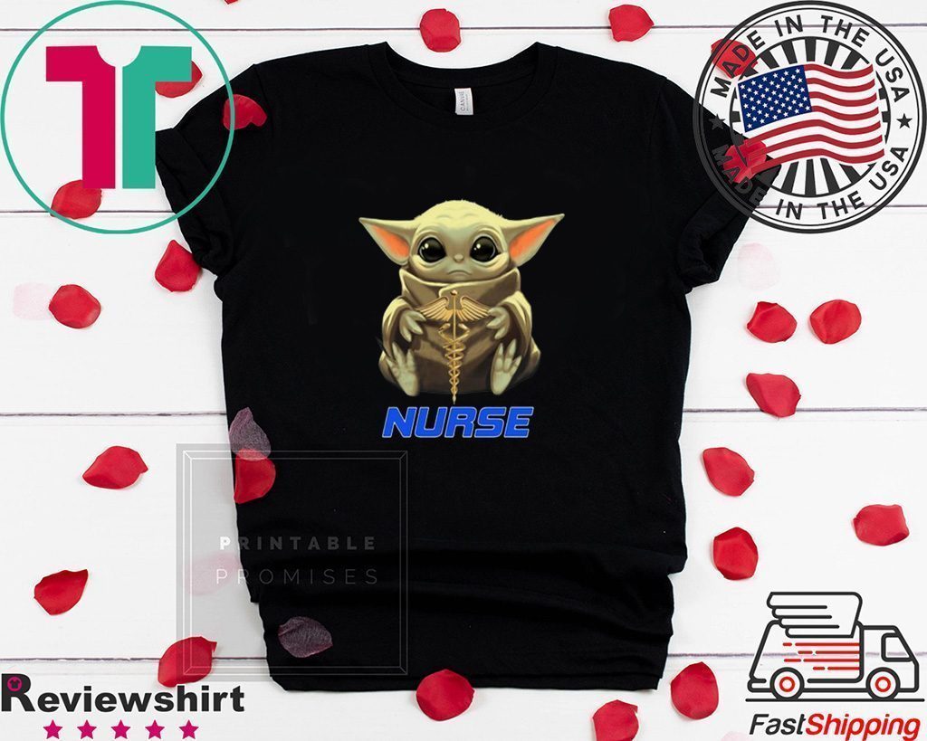 Download Baby Yoda hug Nurse symbol Medical Star Wars Mandalorian Tee Shirt - Teeducks