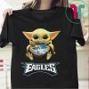 Baby Yoda hug Philadelphia Eagles Tee Shirts