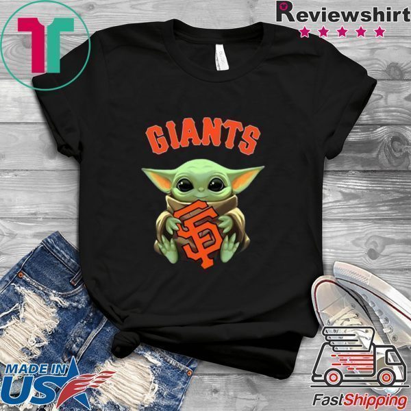 Baby Yoda hug San Fran Giants Star Wars Mandalorian Tee Shirt