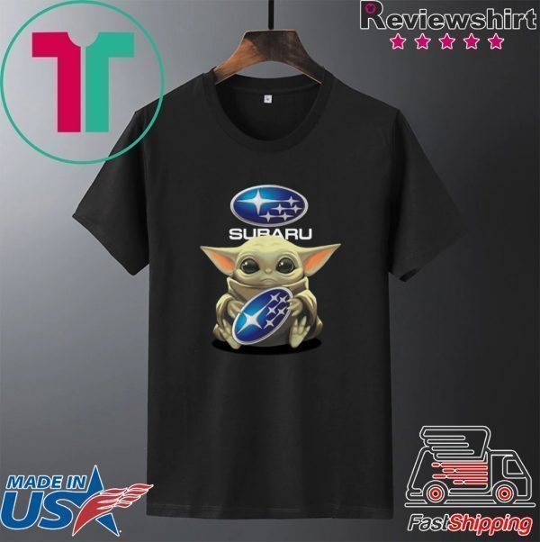 Baby Yoda hug Subaru logo Star Wars Tee Shirt