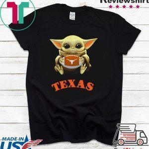 Baby Yoda hug Texas Longhorns Tee Shirt