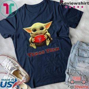 Baby Yoda hug Texas Tech Tee Shirt