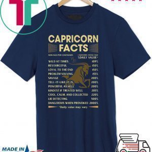 Capricorn Facts Daily Value May Vary Tee Shirt