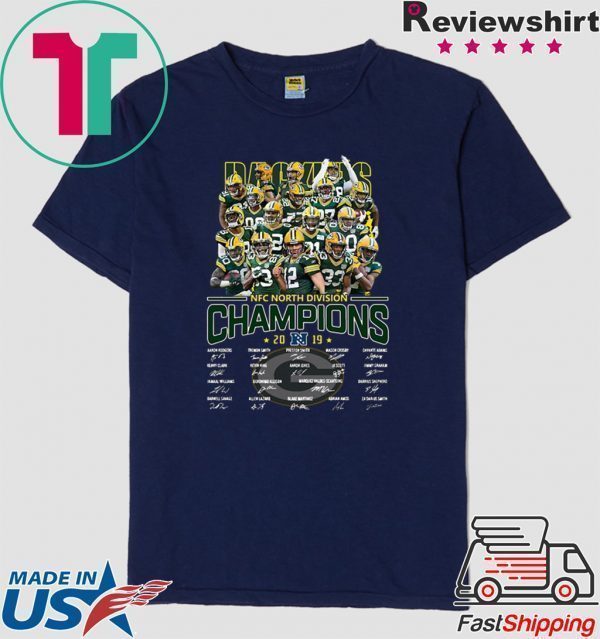 Green Bay Packers NFC North Division Champions 2019 signature Tee Shirt