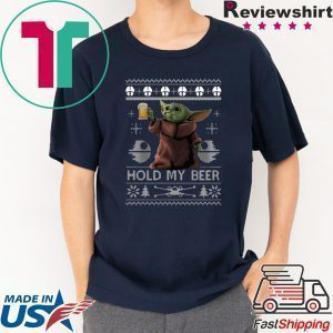 Hold My Beer Baby Yoda Ugly Christmas Tee Shirt