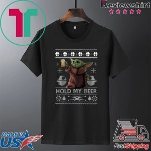 Hold My Beer Baby Yoda Ugly Christmas Tee Shirt