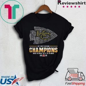 Kansas City Chiefs Players AFC West Divison Champions Back To Back Tee Shirt