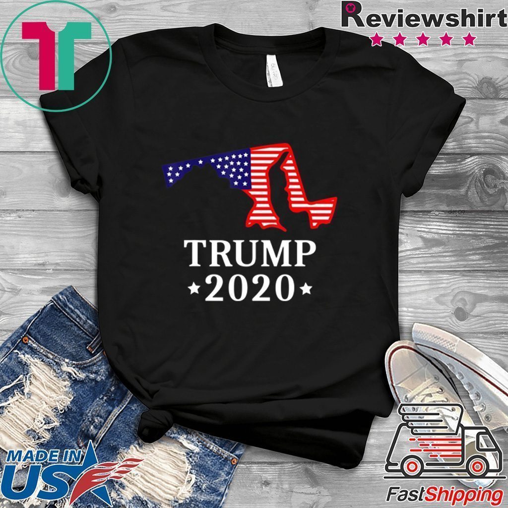 Maryland For Trump 2020 GOP MD State Map Tee Shirt