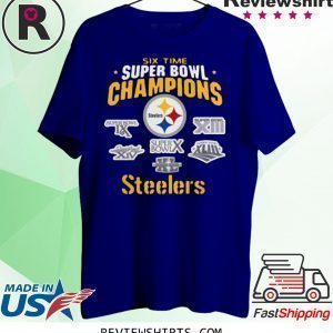 Pittsburgh Steelers NFL Six Time Super Bowl Champions T-Shirt